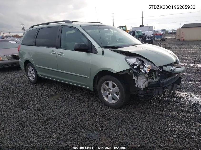 2009 Toyota Sienna Le VIN: 5TDZK23C19S265930 Lot: 40858461