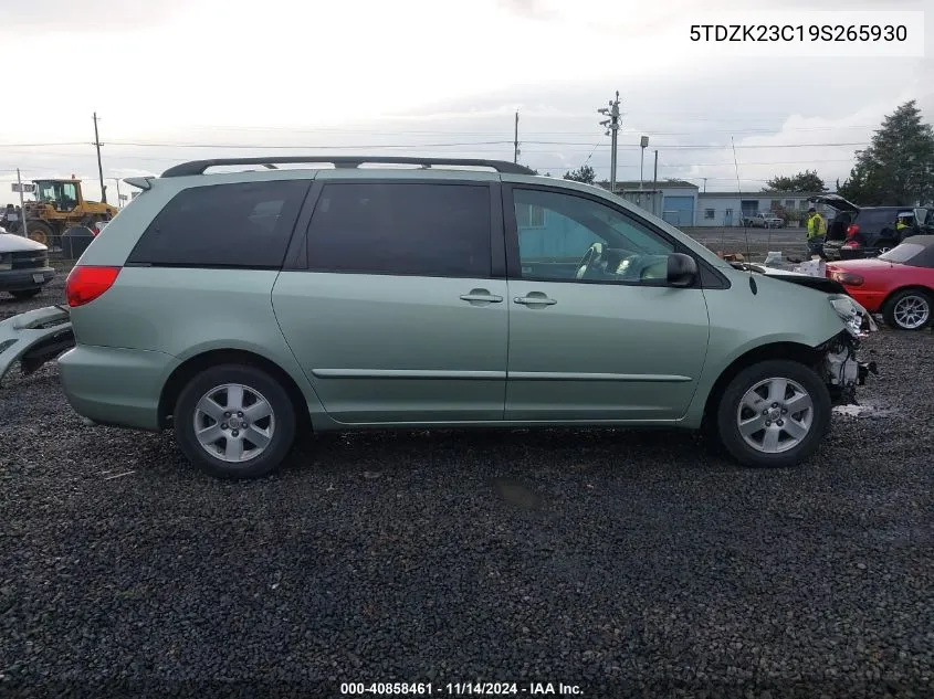 2009 Toyota Sienna Le VIN: 5TDZK23C19S265930 Lot: 40858461