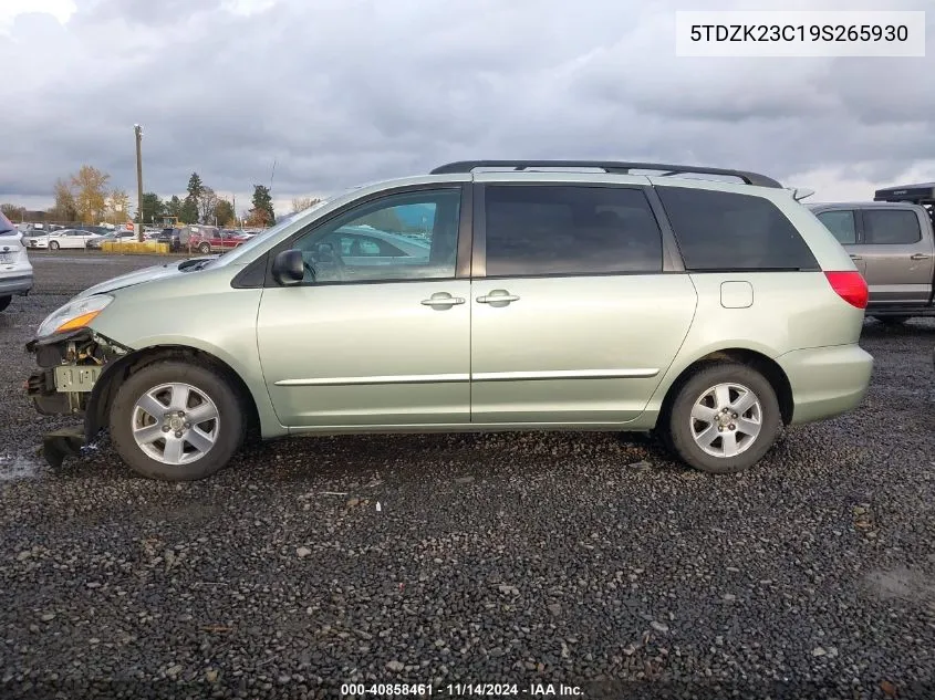 2009 Toyota Sienna Le VIN: 5TDZK23C19S265930 Lot: 40858461