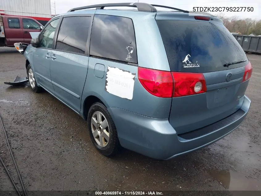 2009 Toyota Sienna Le VIN: 5TDZK23C79S227750 Lot: 40865974