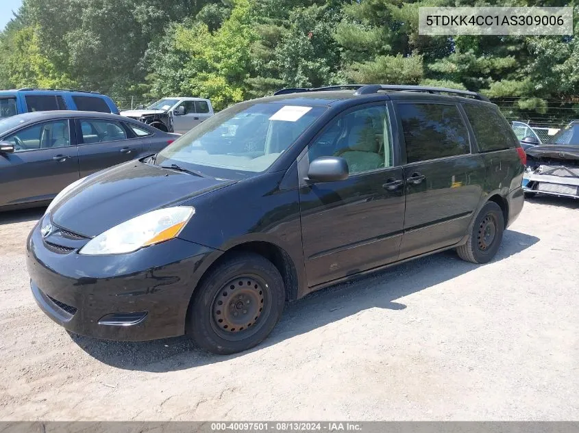 2010 Toyota Sienna Le VIN: 5TDKK4CC1AS309006 Lot: 40097501