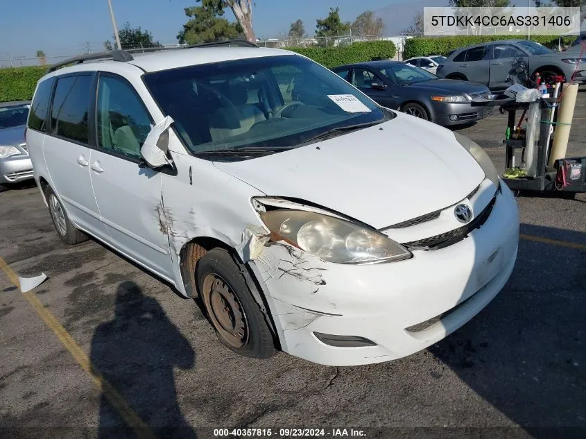 5TDKK4CC6AS331406 2010 Toyota Sienna Le