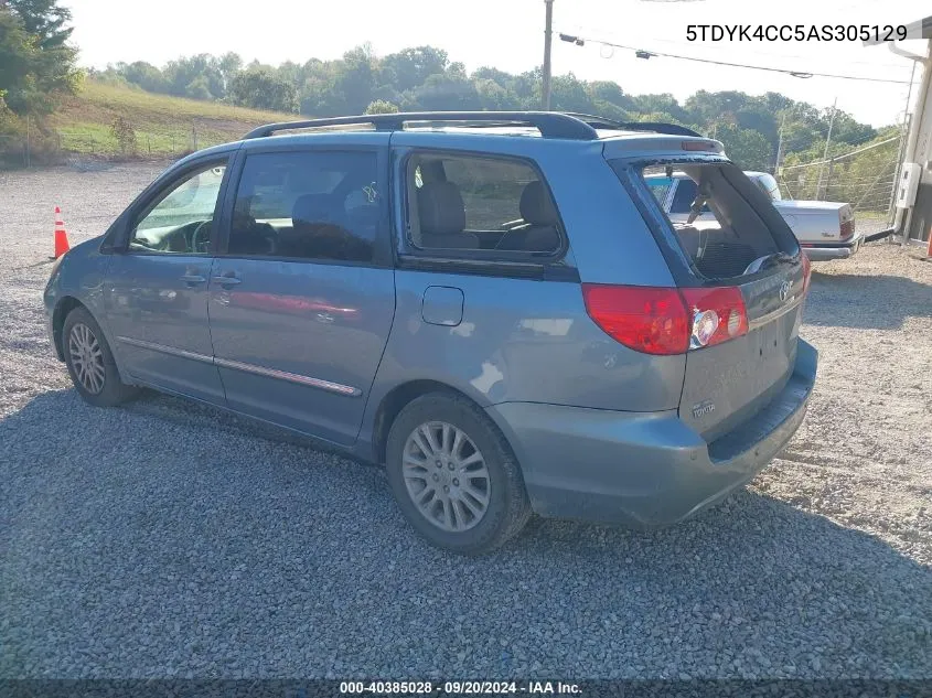 2010 Toyota Sienna Limited VIN: 5TDYK4CC5AS305129 Lot: 40385028