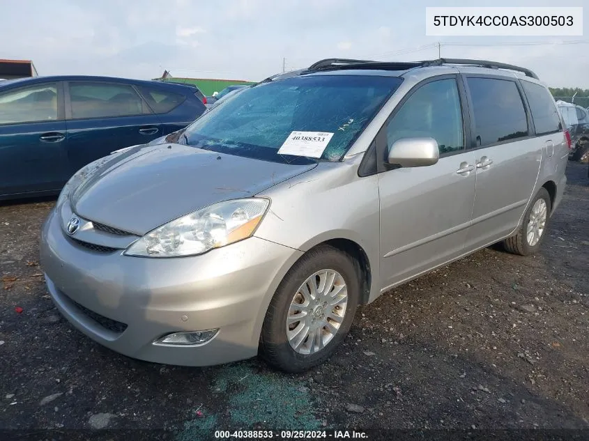 2010 Toyota Sienna Xle VIN: 5TDYK4CC0AS300503 Lot: 40388533