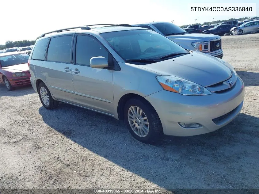 2010 Toyota Sienna Xle VIN: 5TDYK4CC0AS336840 Lot: 40399065