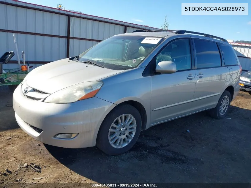 2010 Toyota Sienna Xle VIN: 5TDDK4CC4AS028973 Lot: 40405831