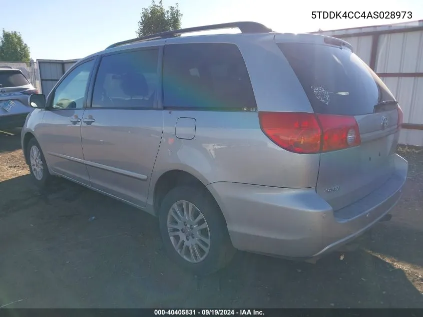 2010 Toyota Sienna Xle VIN: 5TDDK4CC4AS028973 Lot: 40405831