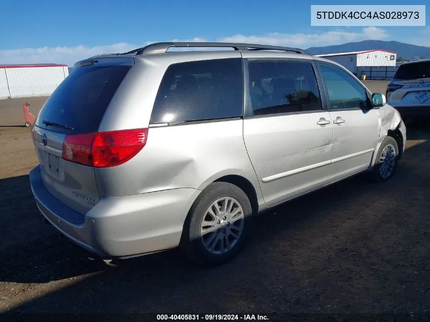 2010 Toyota Sienna Xle VIN: 5TDDK4CC4AS028973 Lot: 40405831