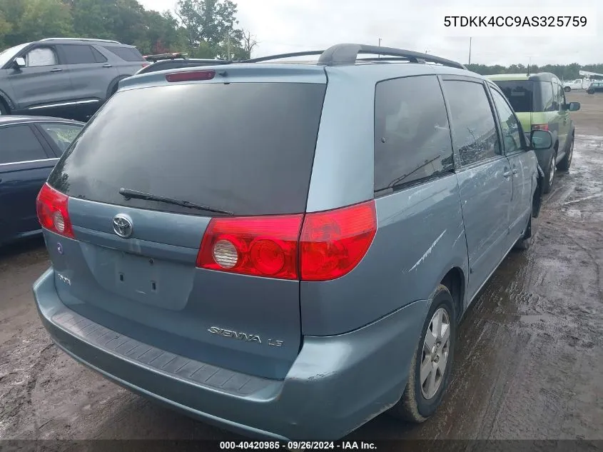 5TDKK4CC9AS325759 2010 Toyota Sienna Ce/Le