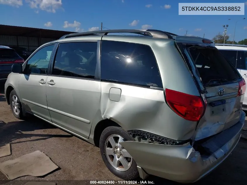 2010 Toyota Sienna Le VIN: 5TDKK4CC9AS338852 Lot: 40824450