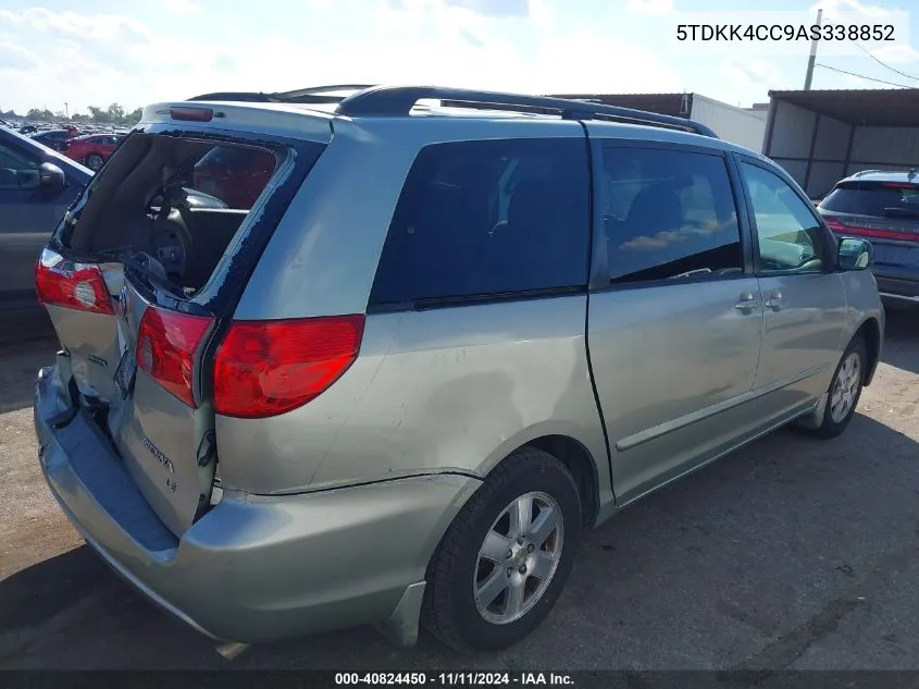 2010 Toyota Sienna Le VIN: 5TDKK4CC9AS338852 Lot: 40824450