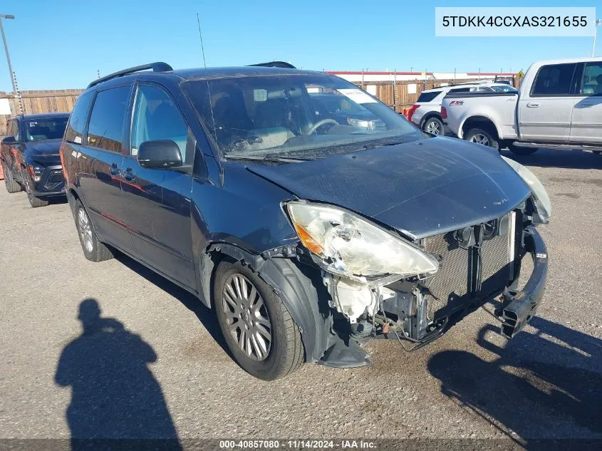 2010 Toyota Sienna Le VIN: 5TDKK4CCXAS321655 Lot: 40857080