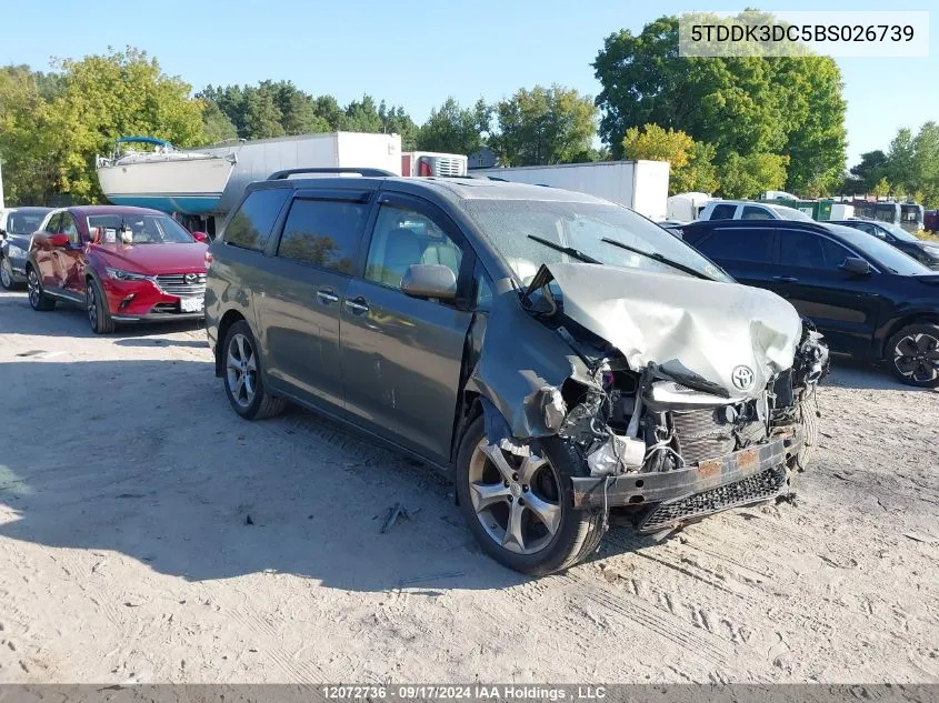 2011 Toyota Sienna Xle/Limited VIN: 5TDDK3DC5BS026739 Lot: 12072736