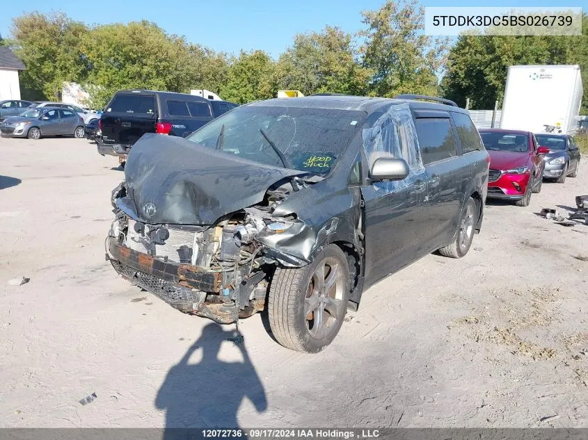 2011 Toyota Sienna Xle/Limited VIN: 5TDDK3DC5BS026739 Lot: 12072736