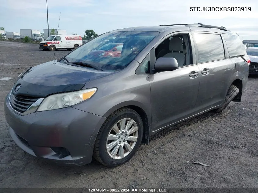 2011 Toyota Sienna Le 7 Passenger VIN: 5TDJK3DCXBS023919 Lot: 12074961