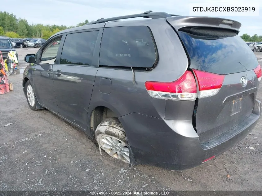 2011 Toyota Sienna Le 7 Passenger VIN: 5TDJK3DCXBS023919 Lot: 12074961