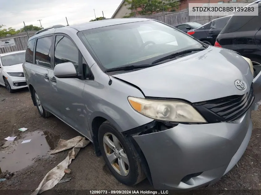 2011 Toyota Sienna VIN: 5TDZK3DC8BS139283 Lot: 12090773