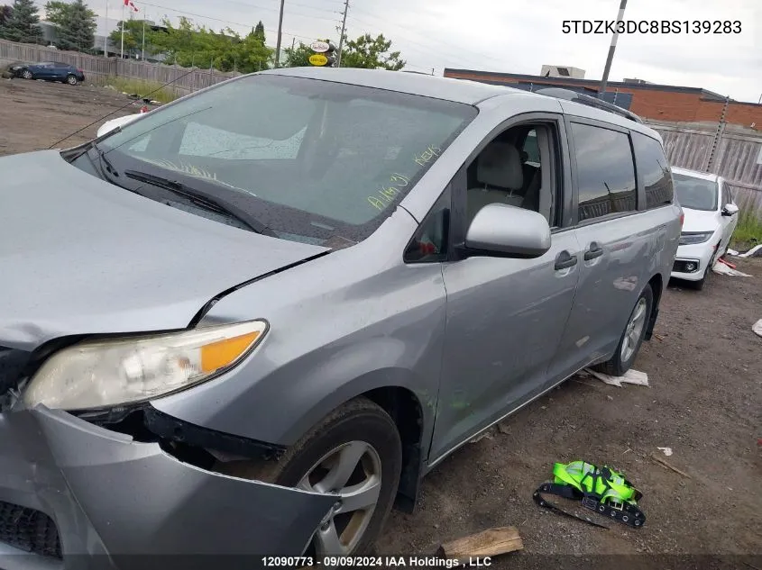 2011 Toyota Sienna VIN: 5TDZK3DC8BS139283 Lot: 12090773