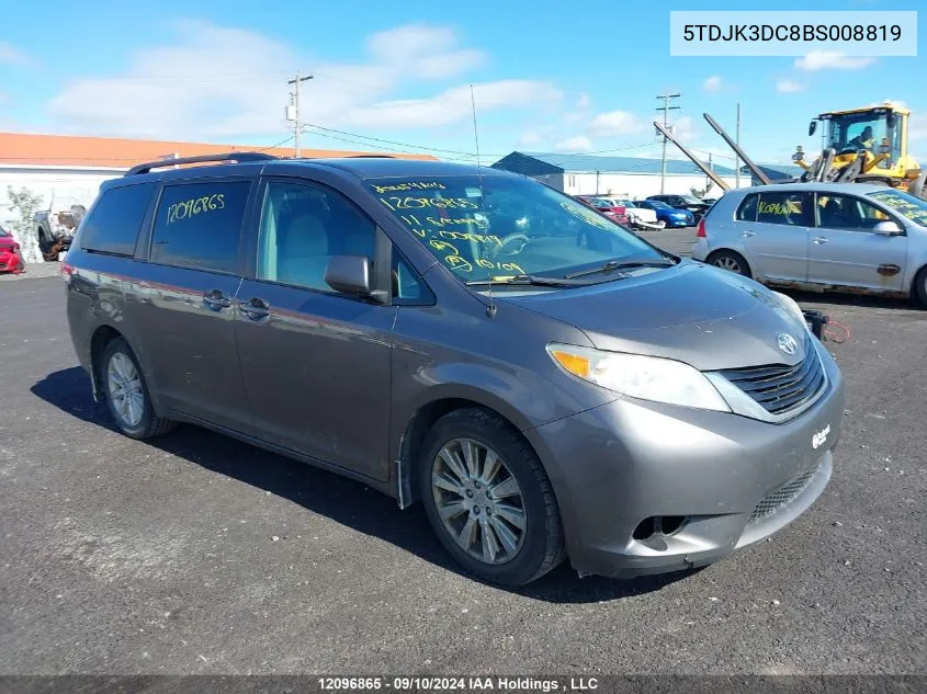 2011 Toyota Sienna Le VIN: 5TDJK3DC8BS008819 Lot: 12096865