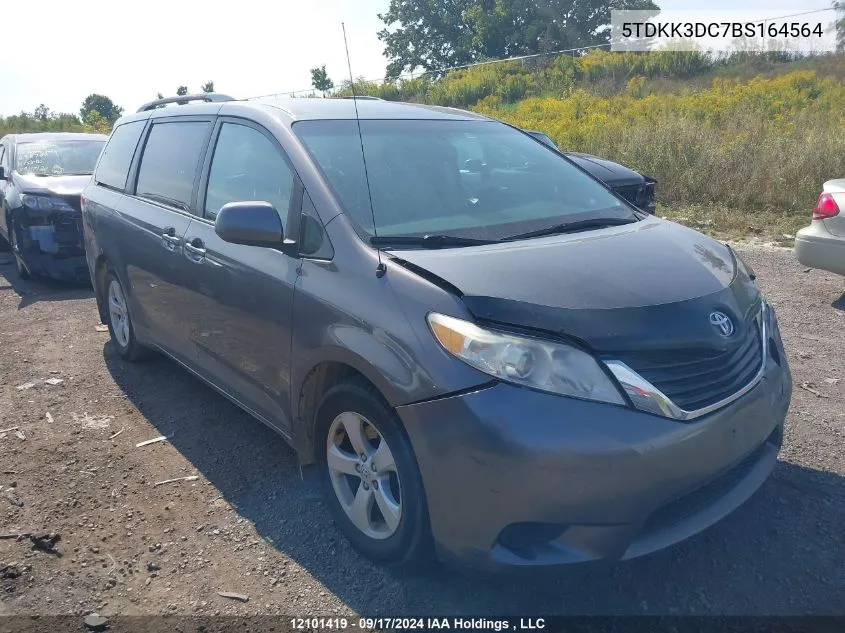 2011 Toyota Sienna Le 8 Passenger VIN: 5TDKK3DC7BS164564 Lot: 12101419