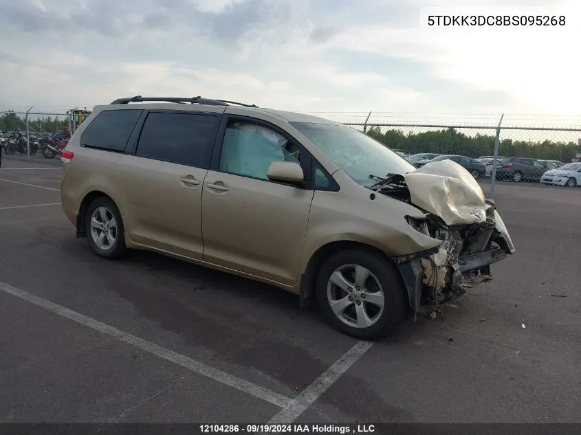 2011 Toyota Sienna Le VIN: 5TDKK3DC8BS095268 Lot: 12104286