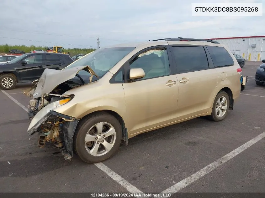 2011 Toyota Sienna Le VIN: 5TDKK3DC8BS095268 Lot: 12104286