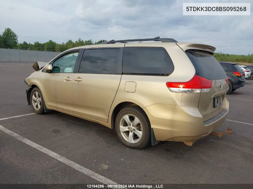 2011 Toyota Sienna Le VIN: 5TDKK3DC8BS095268 Lot: 12104286