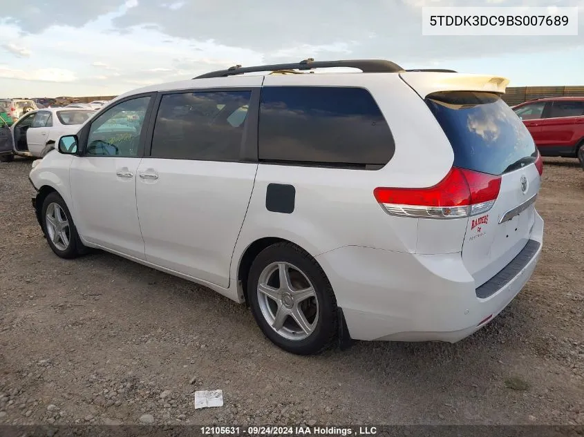 5TDDK3DC9BS007689 2011 Toyota Sienna Limited 7 Passenger