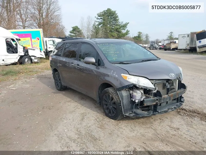 2011 Toyota Sienna Limited 7 Passenger VIN: 5TDDK3DC0BS005877 Lot: 12106567