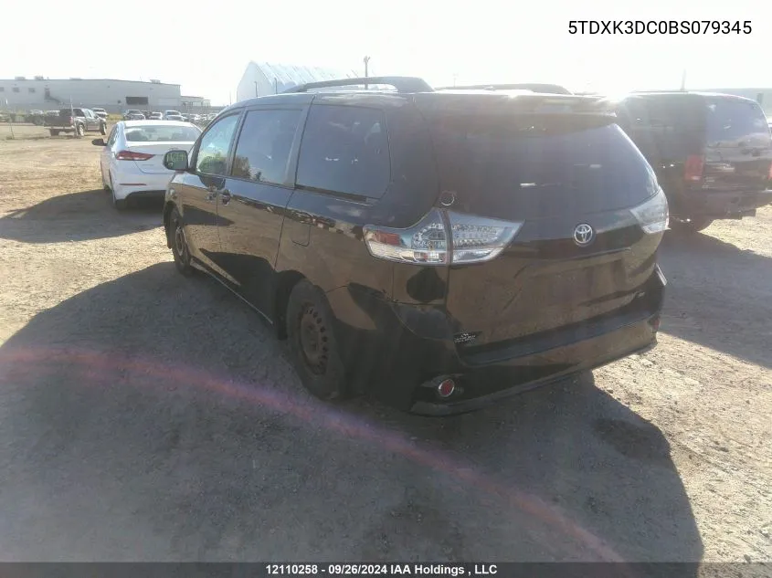 5TDXK3DC0BS079345 2011 Toyota Sienna Sport