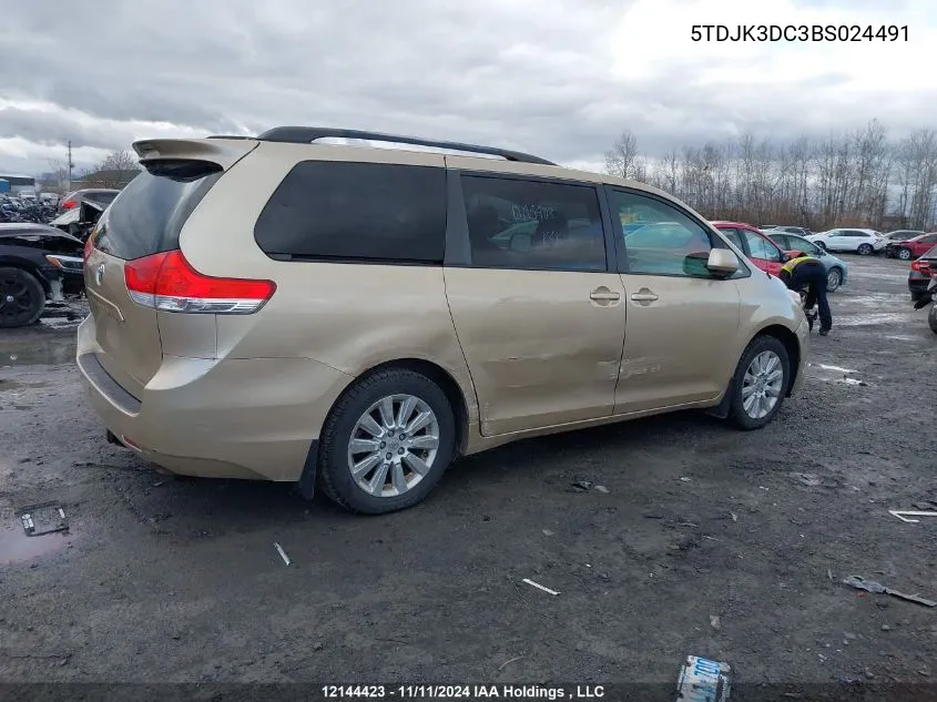 2011 Toyota Sienna Le VIN: 5TDJK3DC3BS024491 Lot: 12144423