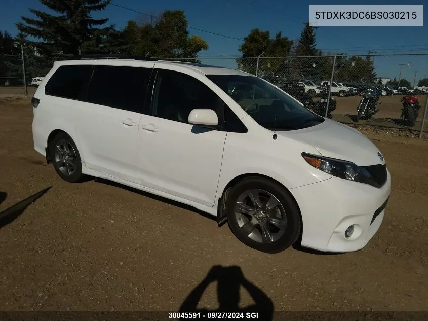 2011 Toyota Sienna Sport VIN: 5TDXK3DC6BS030215 Lot: 30045591