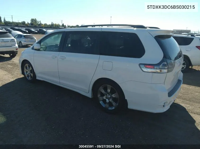 5TDXK3DC6BS030215 2011 Toyota Sienna Sport