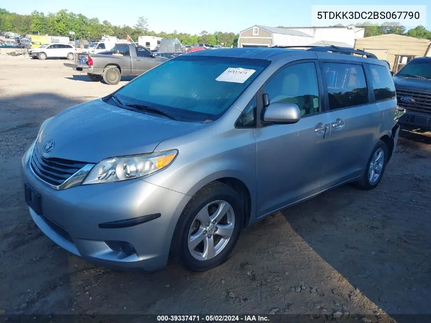 2011 Toyota Sienna Le V6 VIN: 5TDKK3DC2BS067790 Lot: 39337471