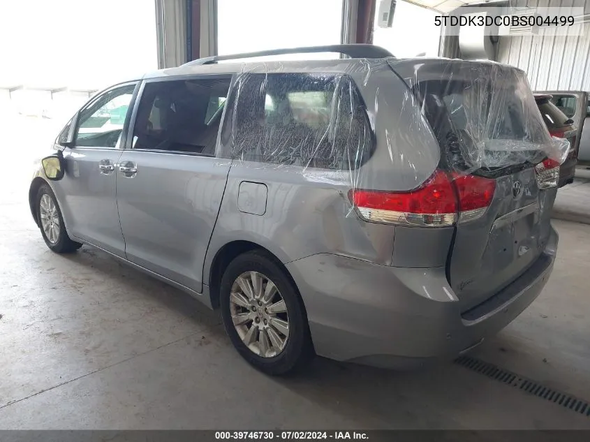 2011 Toyota Sienna Limited VIN: 5TDDK3DC0BS004499 Lot: 39746730