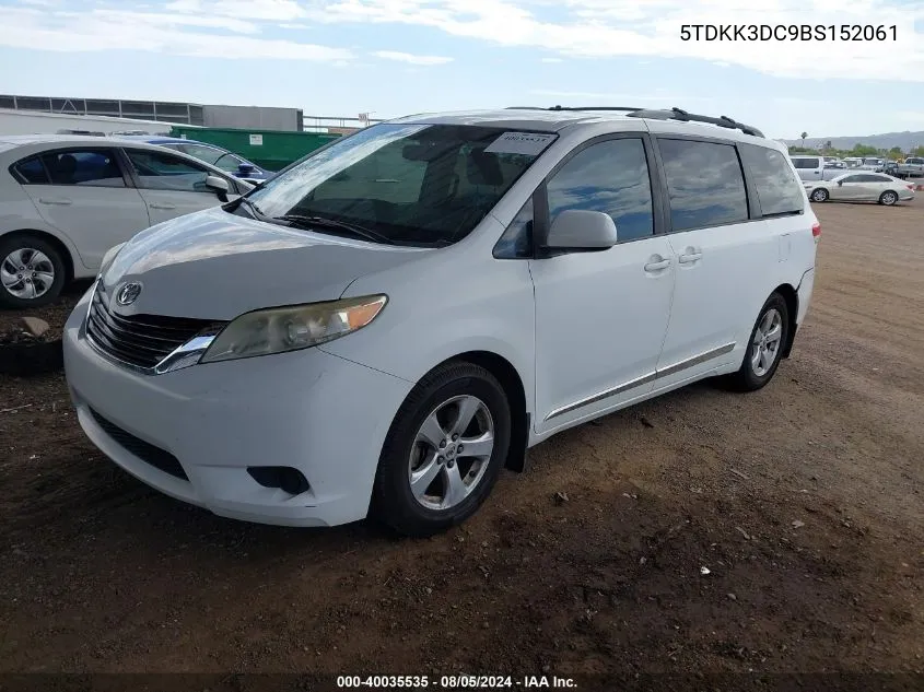 2011 Toyota Sienna Le V6 VIN: 5TDKK3DC9BS152061 Lot: 40035535