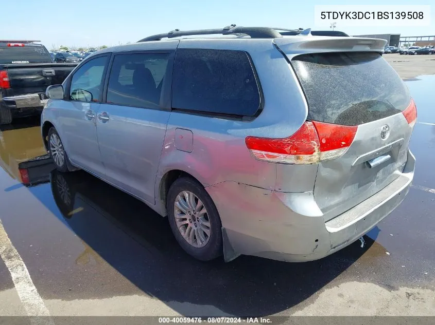 2011 Toyota Sienna Xle V6 VIN: 5TDYK3DC1BS139508 Lot: 40059476