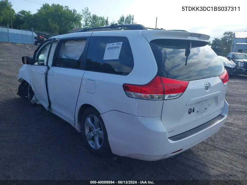 2011 Toyota Sienna Le V6 VIN: 5TDKK3DC1BS037311 Lot: 40089894