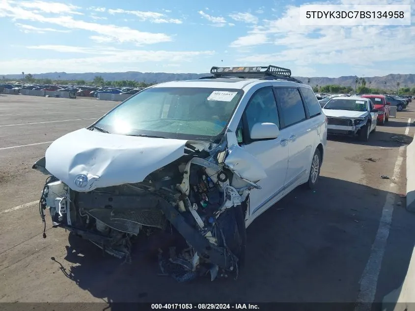 2011 Toyota Sienna Xle V6 VIN: 5TDYK3DC7BS134958 Lot: 40171053