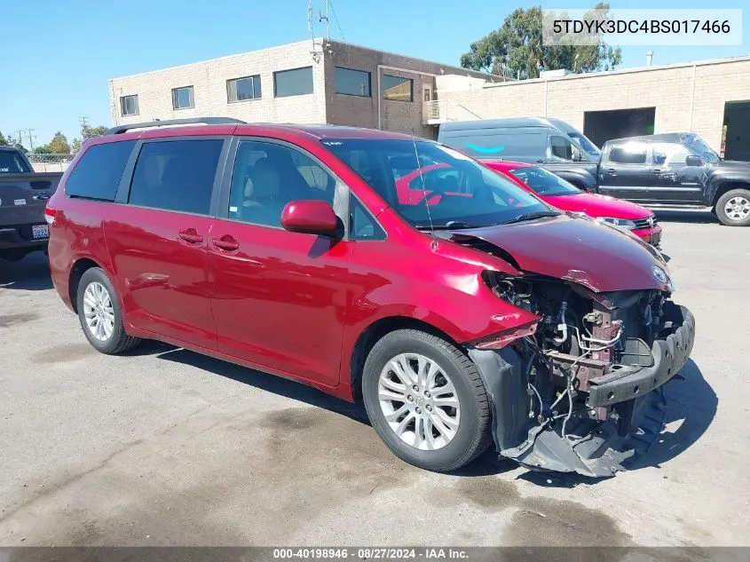 5TDYK3DC4BS017466 2011 Toyota Sienna Xle V6