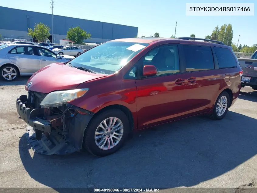 5TDYK3DC4BS017466 2011 Toyota Sienna Xle V6