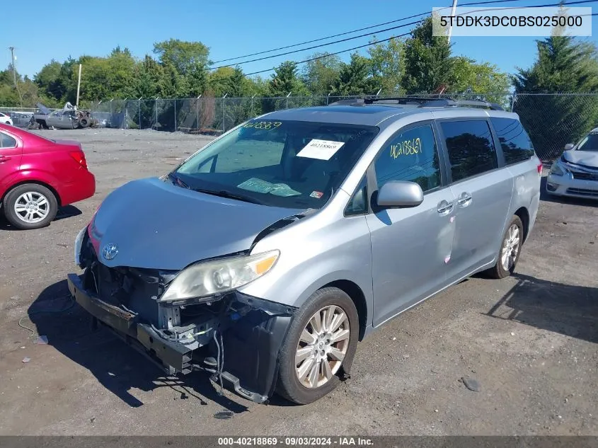 2011 Toyota Sienna Limited VIN: 5TDDK3DC0BS025000 Lot: 40218869