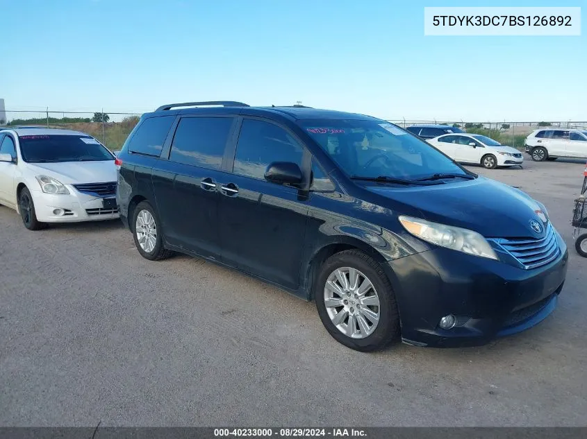 2011 Toyota Sienna Limited V6 VIN: 5TDYK3DC7BS126892 Lot: 40233000