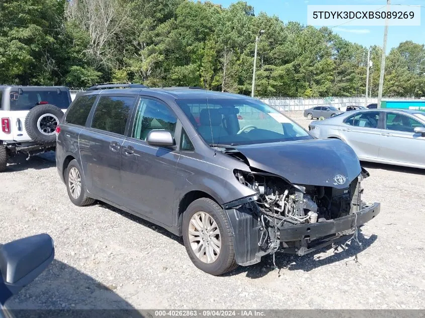 2011 Toyota Sienna Xle V6 VIN: 5TDYK3DCXBS089269 Lot: 40262863