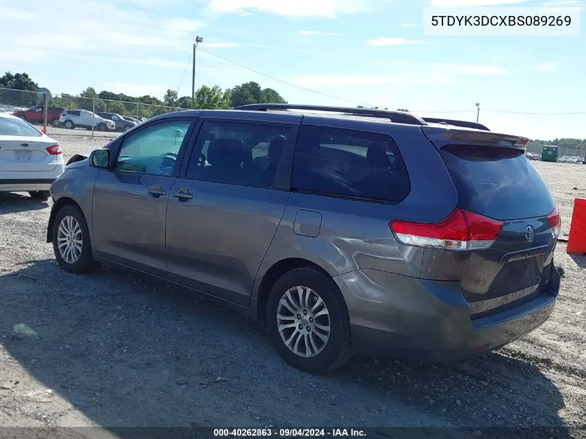 2011 Toyota Sienna Xle V6 VIN: 5TDYK3DCXBS089269 Lot: 40262863