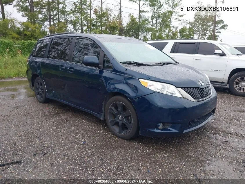 5TDXK3DCXBS106891 2011 Toyota Sienna Se