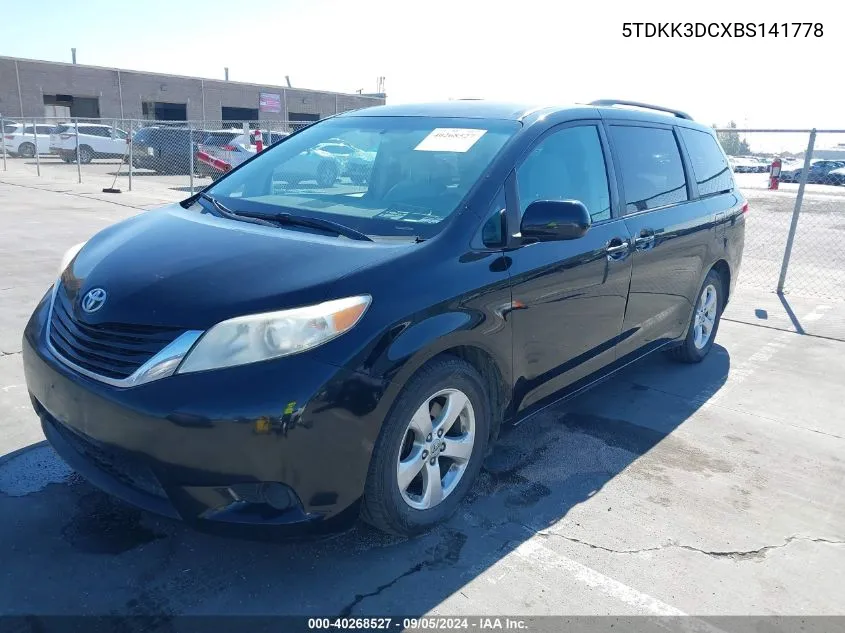 5TDKK3DCXBS141778 2011 Toyota Sienna Le V6