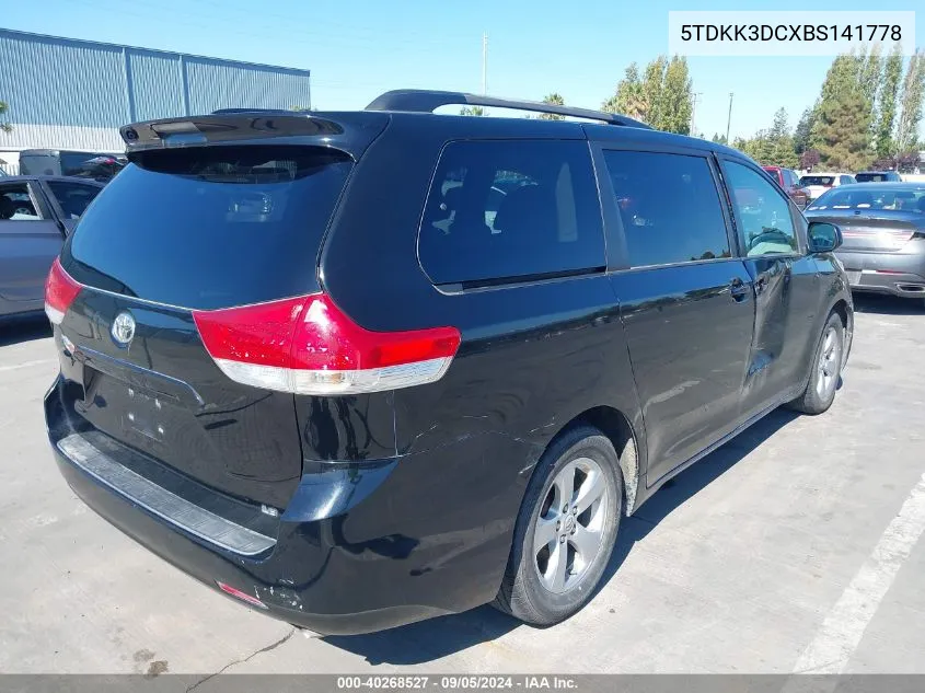 5TDKK3DCXBS141778 2011 Toyota Sienna Le V6