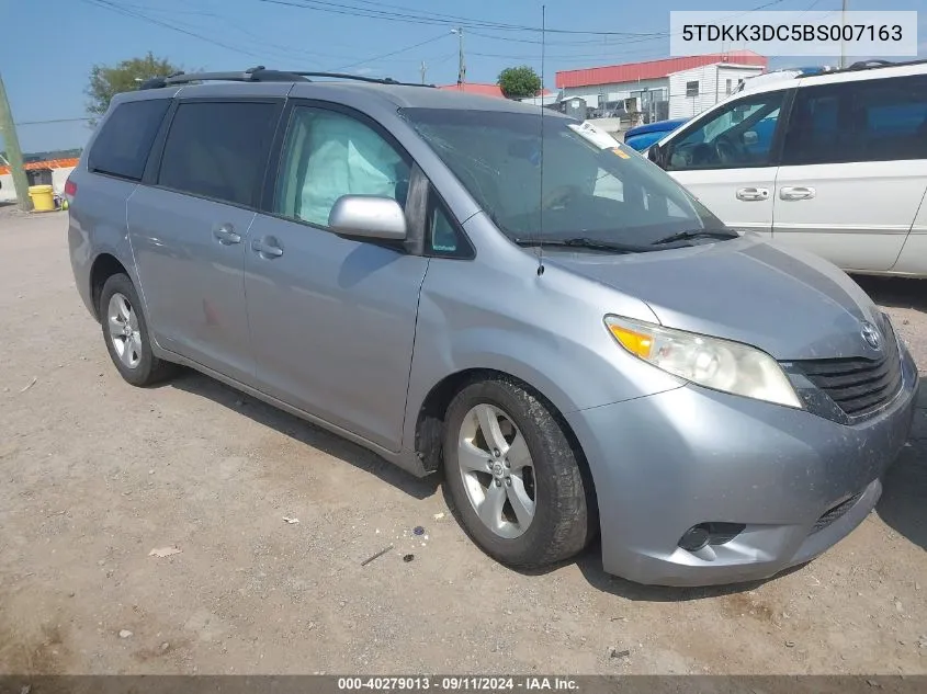 2011 Toyota Sienna Le V6 VIN: 5TDKK3DC5BS007163 Lot: 40279013