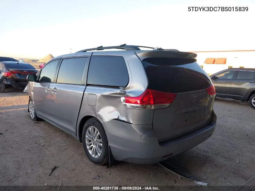 2011 Toyota Sienna Xle V6 VIN: 5TDYK3DC7BS015839 Lot: 40281738